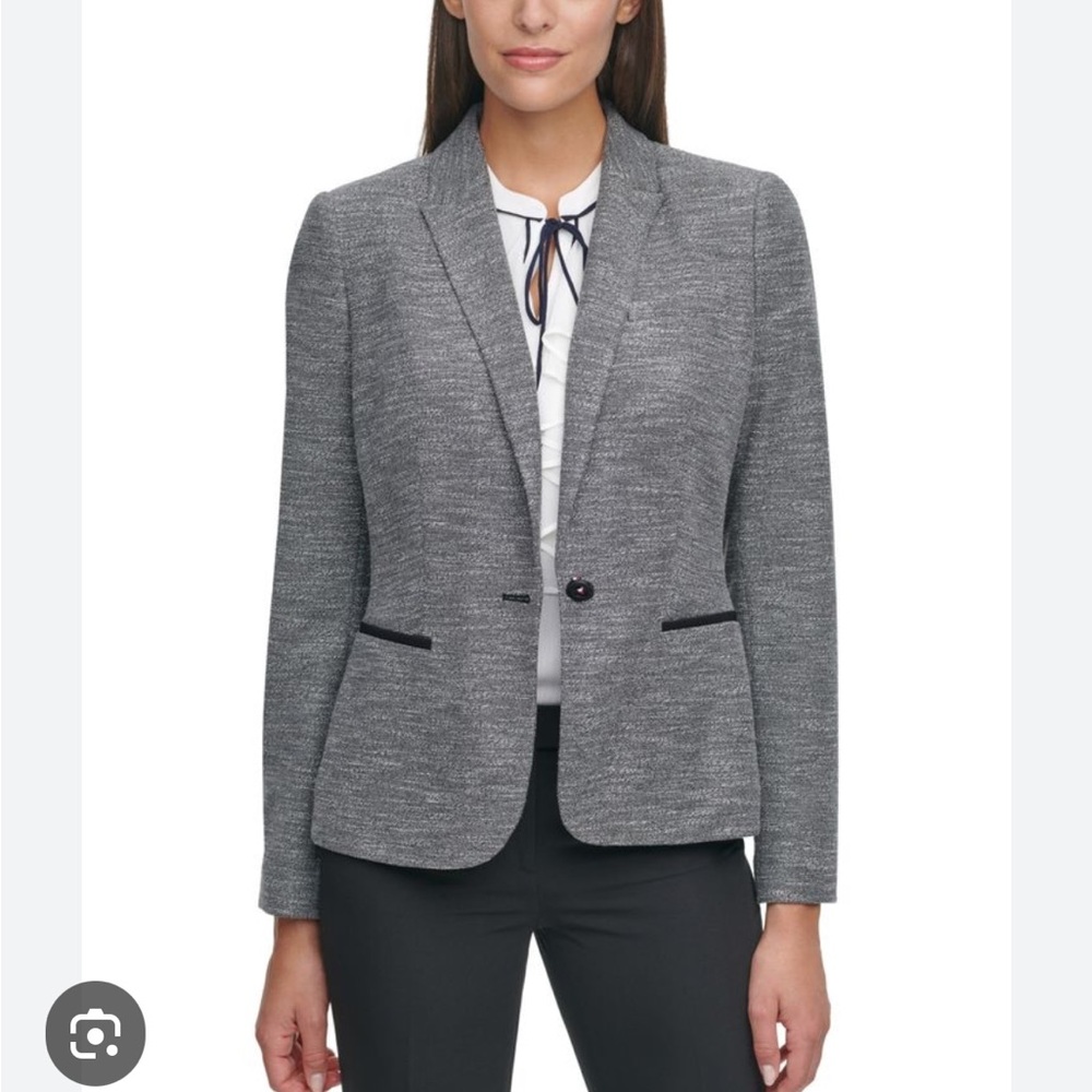 TOMMY HILFIGER one Button Elbow Patch Jersey Blazer